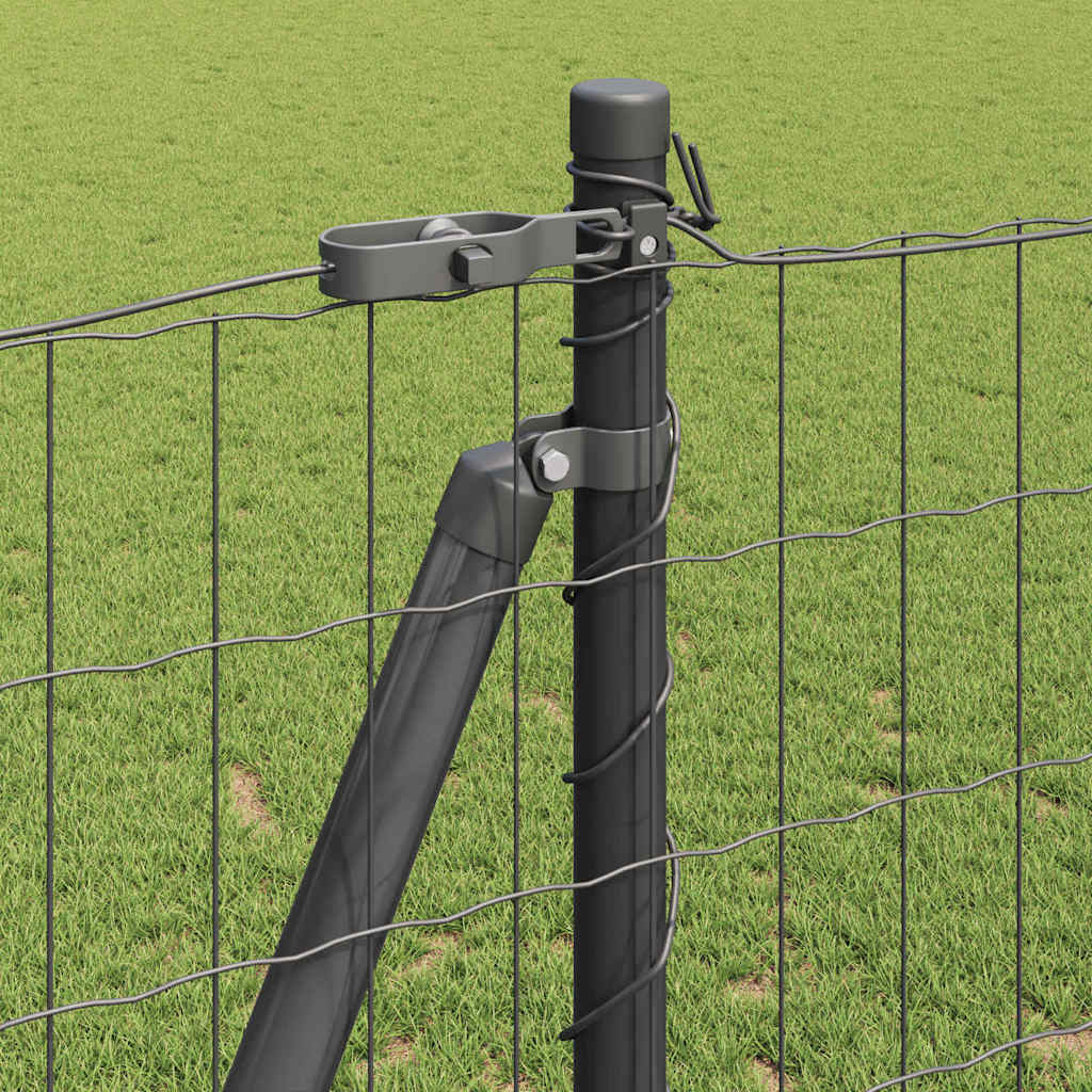 Fence with Post Grey 1.2 x 10 m Steel and PVC