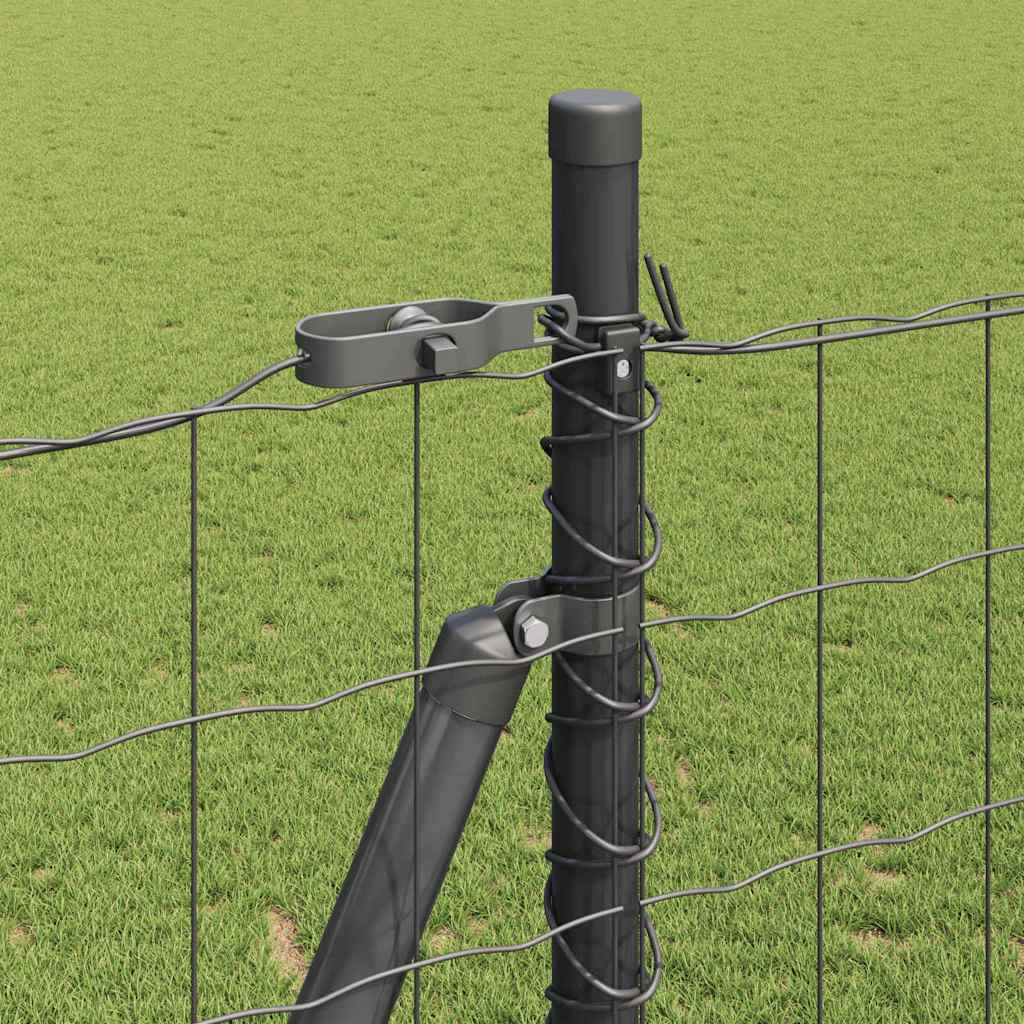 Fence with Post Grey 1.4 x 10 m Steel and PVC