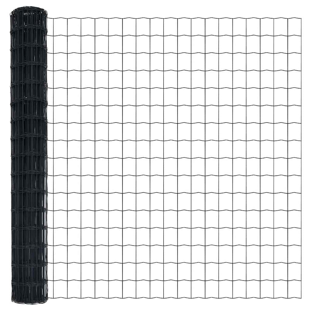 Fence with Post Grey 1.4 x 10 m Steel and PVC