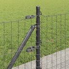 Fence with Post Grey 0.6 x 25 m Steel and PVC