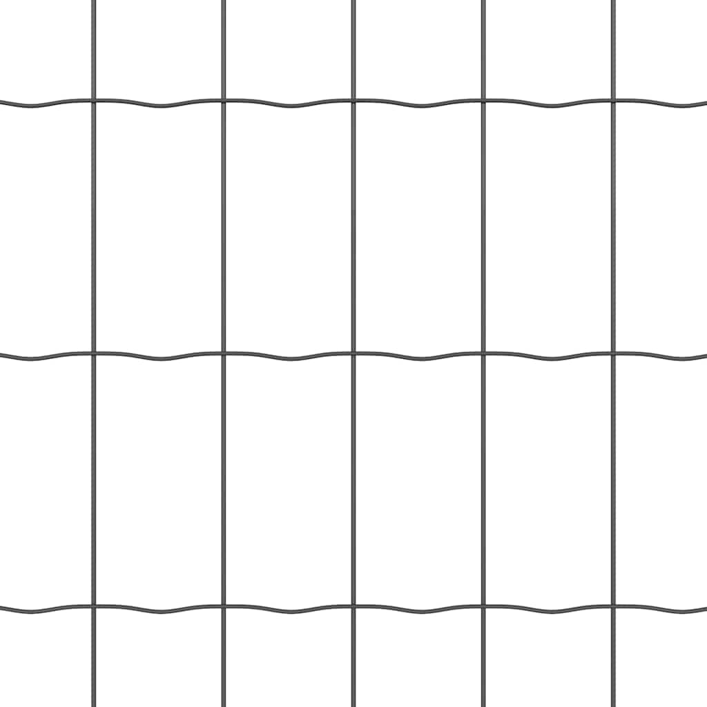 Fence with Post Grey 1.2 x 25 m Steel and PVC