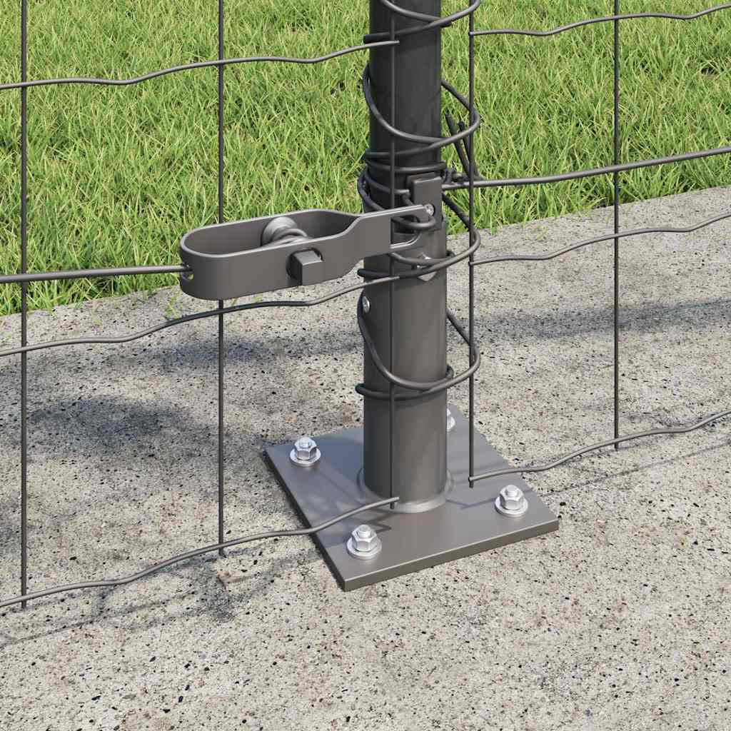 Fence with Post Grey 1 x 25 m Steel and PVC