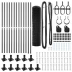 Fence with Post Grey 1 x 25 m Steel and PVC