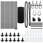 Fence with Post Grey 0.4 x 25 m Steel and PVC