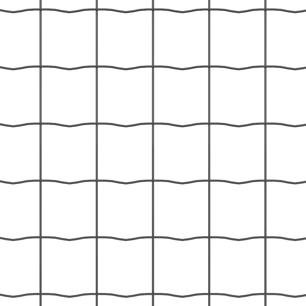 Fence with Posts Grey 0.6 x 50 m Steel