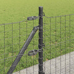 Fence with Posts Grey 0.6 x 50 m Steel