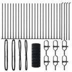 Fence with Post Grey 0.4 x 50 m Steel and PVC