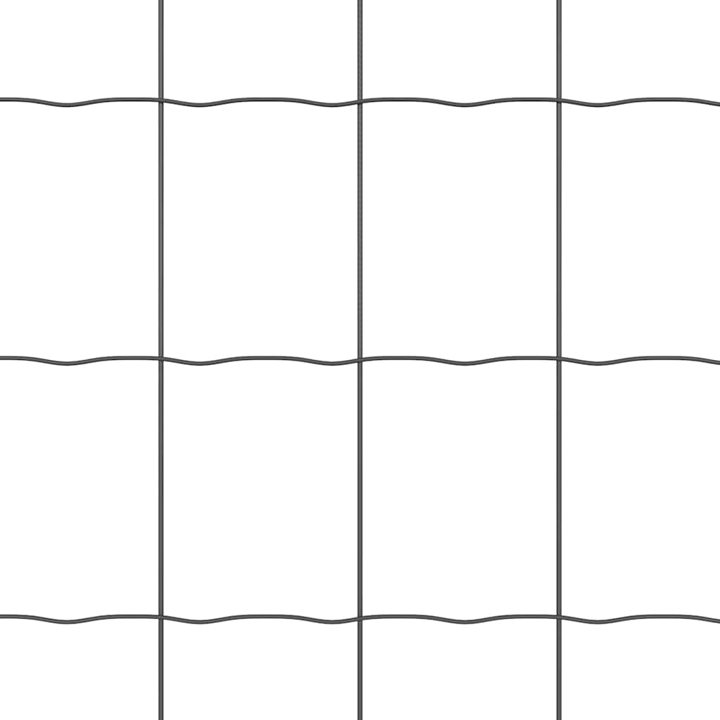 Fence with Posts Grey 0.6 x 50 m Steel