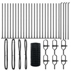 Fence with Post Grey 0.4 x 50 m Steel and PVC