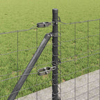 Fence with Post Grey 0.6 x 50 m Steel and PVC