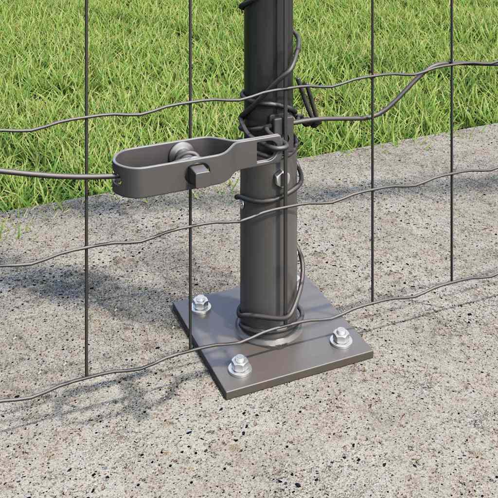 Fence with Post Grey 1.5 x 10 m Steel