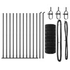 Fence with Posts Grey 0.4 x 25 m Steel