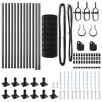 Fence with Posts Grey 0.4 x 25 m Steel