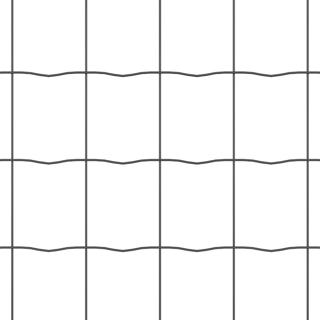 Fence with Post Grey 0.6 x 50 m Steel and PVC