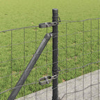 Fence with Post Grey 0.6 x 50 m Steel and PVC