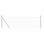 Fence with Post Silver 0.4 x 10 m Steel