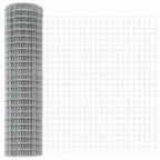 Fence with Post Silver 0.8 x 10 m Steel