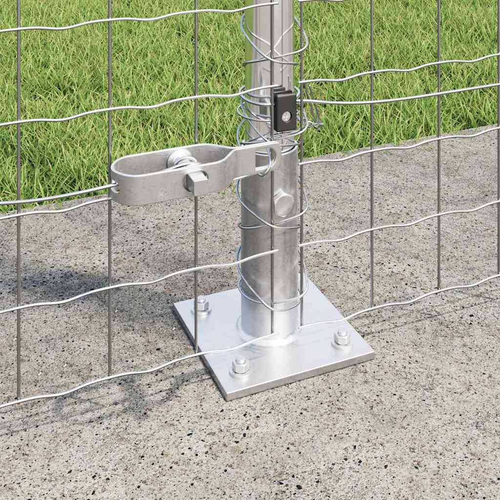 Fence with Post Silver 1.4 x 10 m Steel