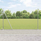 Fence with Post Silver 1.4 x 10 m Steel