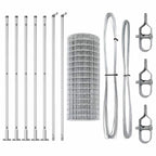 Fence with Post Silver 1.4 x 10 m Steel