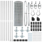 Fence with Post Silver 1.4 x 10 m Steel