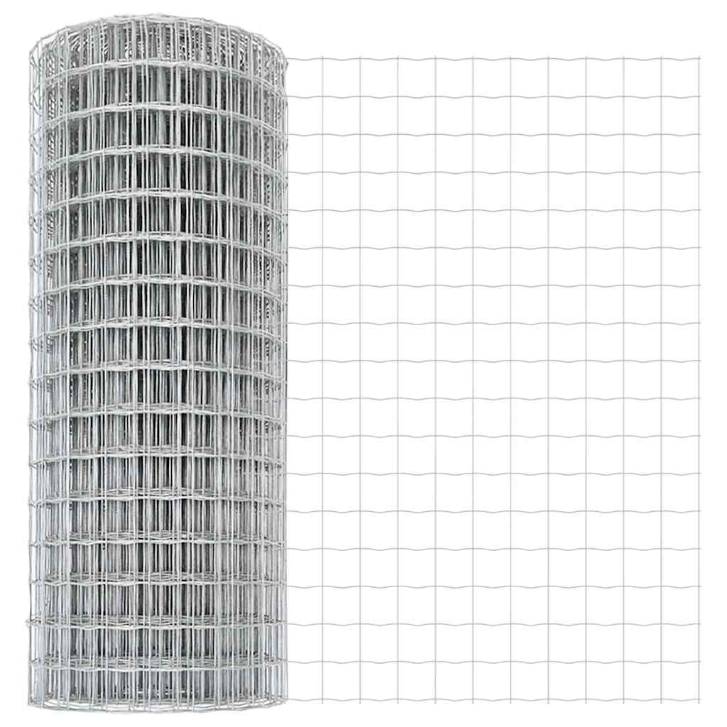 Fence with Post Silver 1.4 x 10 m Steel