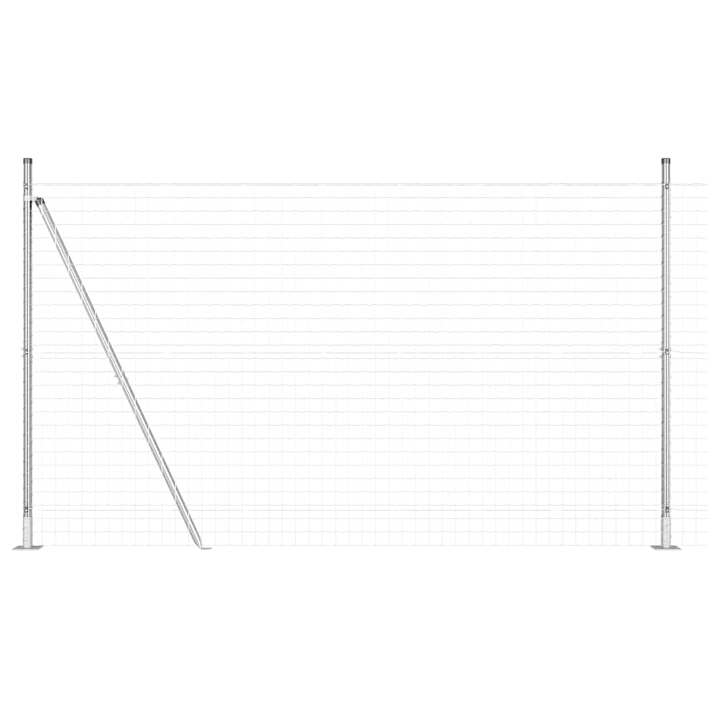 Fence with Posts Silver 1.5 x 10 m Steel