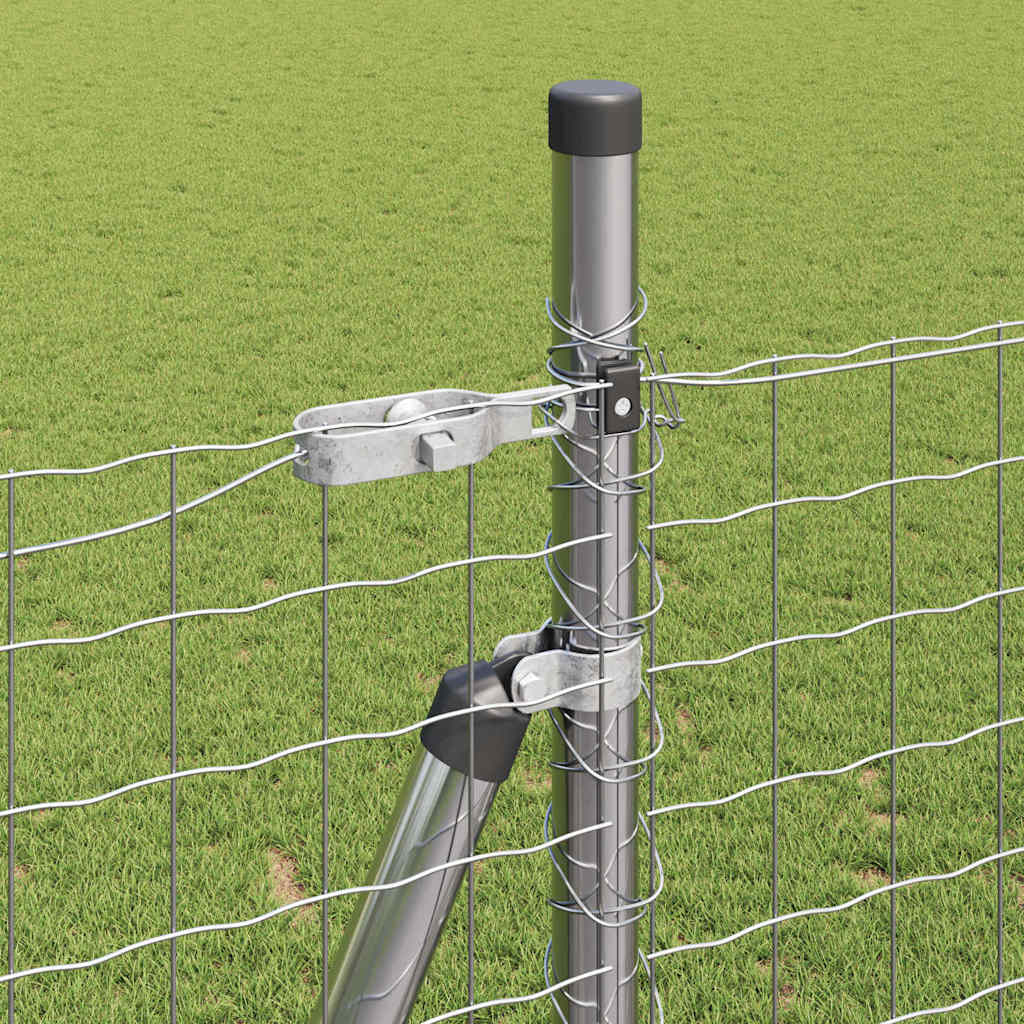 Fence with Posts Silver 1.6 x 10 m Steel