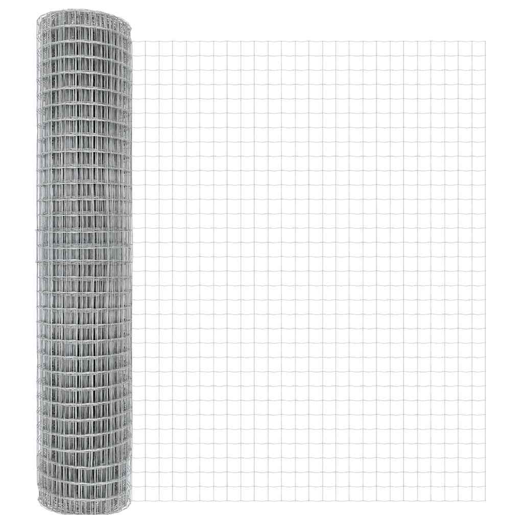 Fence with Posts Silver 1.6 x 10 m Steel