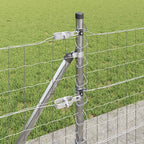 Fence with Post Silver 0.6 x 10 m Steel