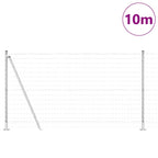 Fence with Post Silver 1.2 x 10 m Steel