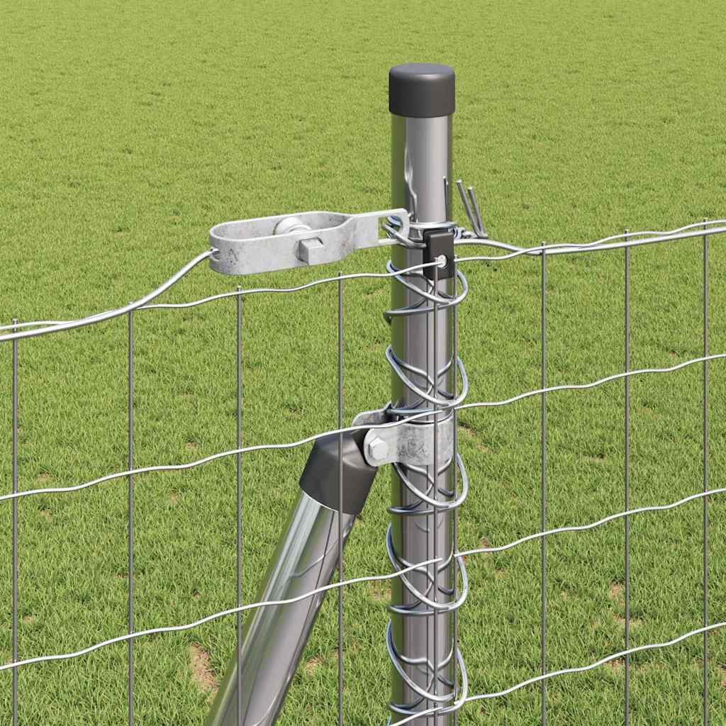 Fence with Post Silver 1.4 x 10 m Steel