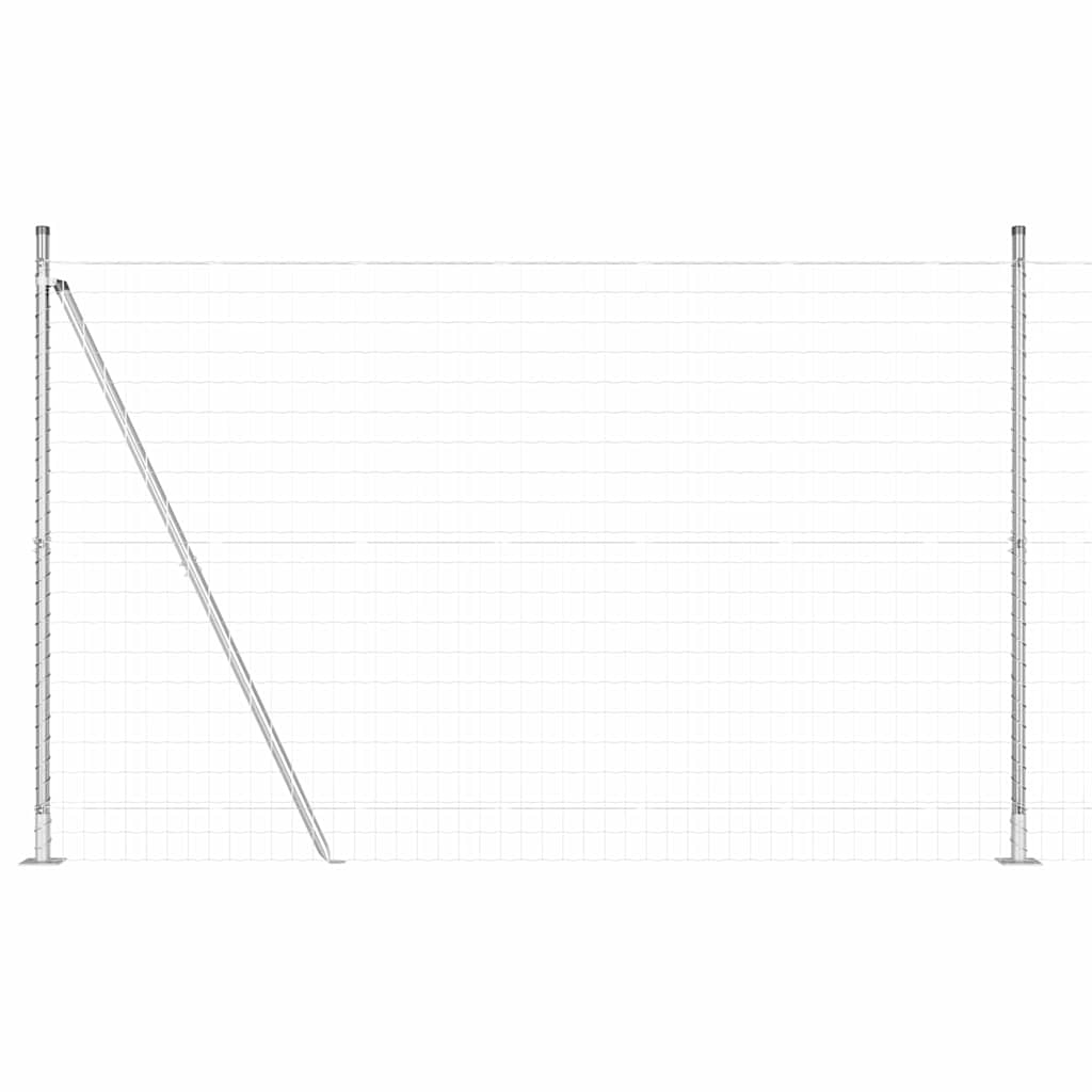 Fence with Post Silver 1.4 x 10 m Steel