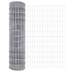 Fence with Post Silver 0.8 x 10 m Steel