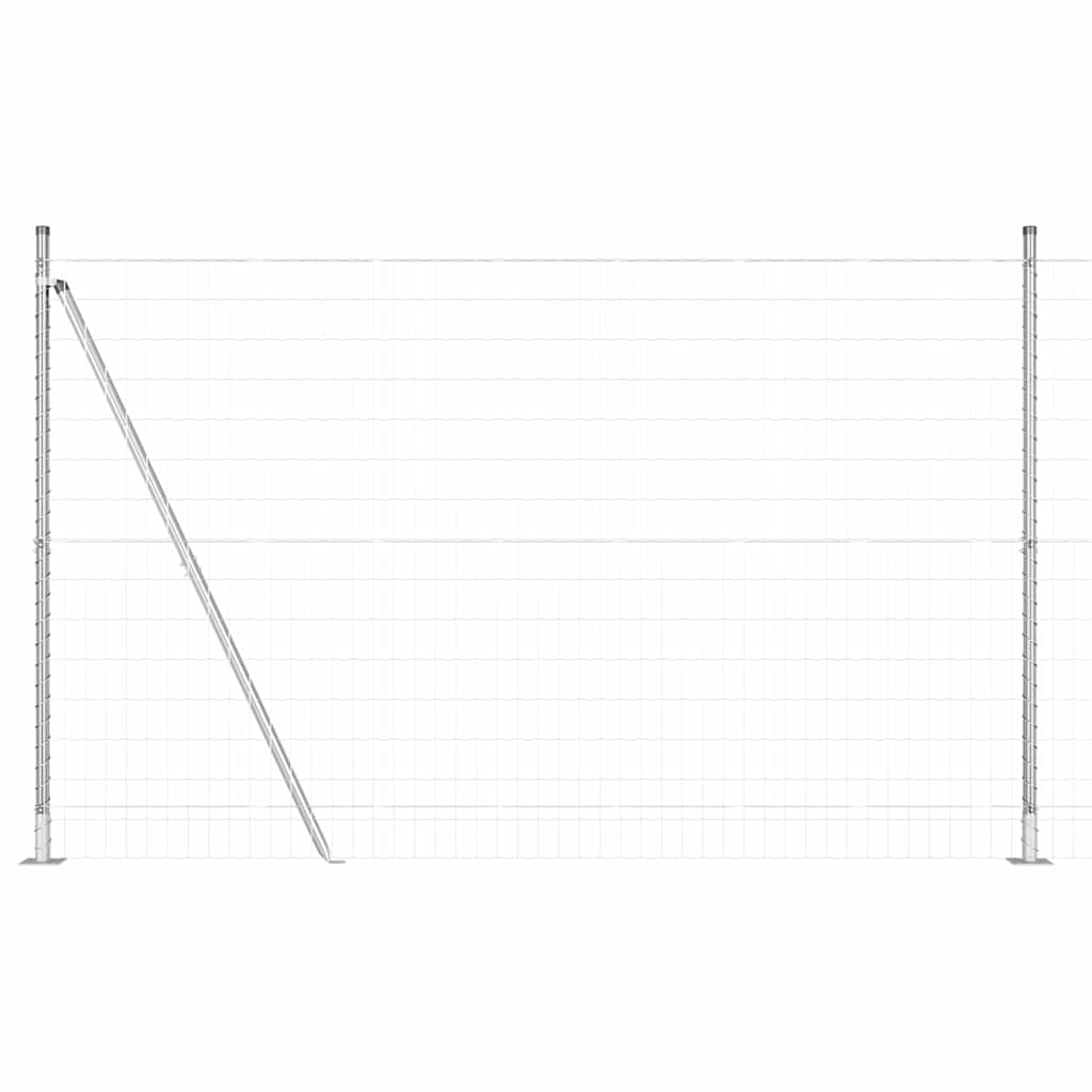 Fence with Post Silver 1.4 x 10 m Steel