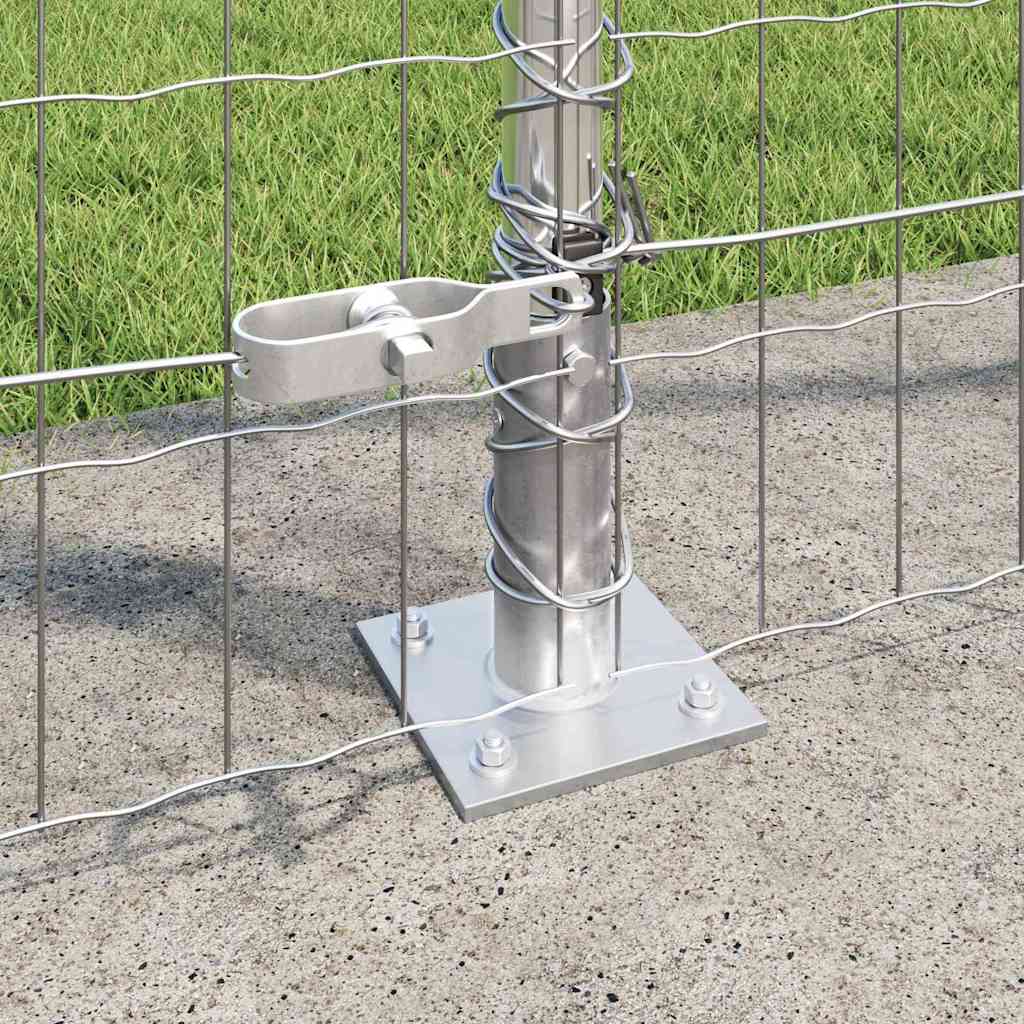 Fence with Posts Silver 1.5 x 10 m Steel