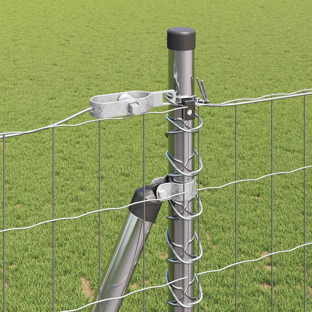 Fence with Post Silver 1.6 x 10 m Steel