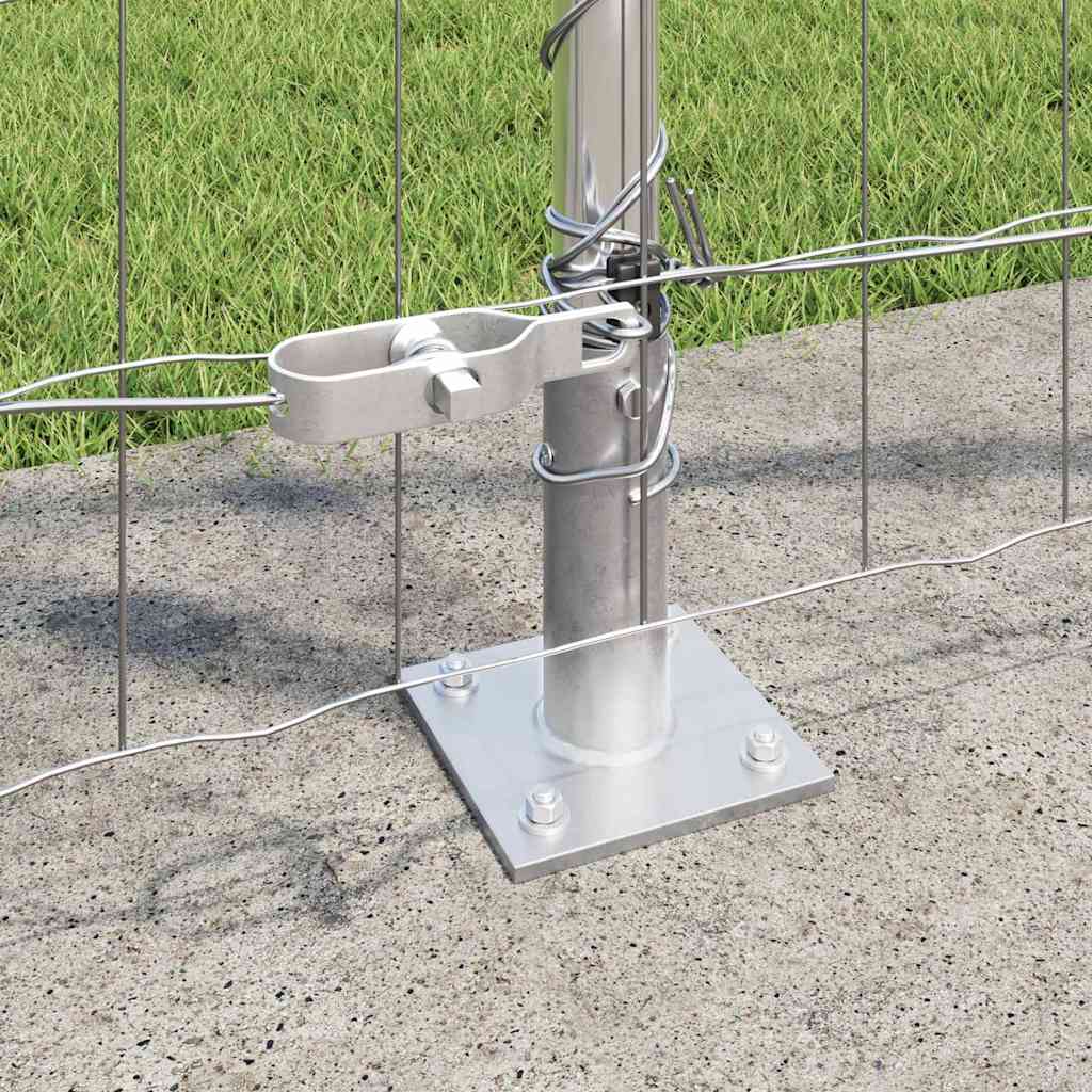 Fence with Post Silver 1.2 x 10 m Steel