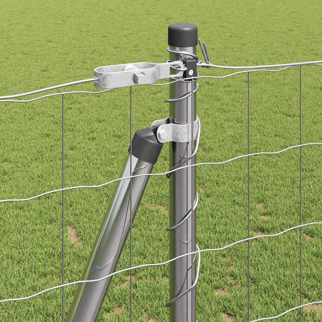 Fence with Post Silver 1.2 x 10 m Steel