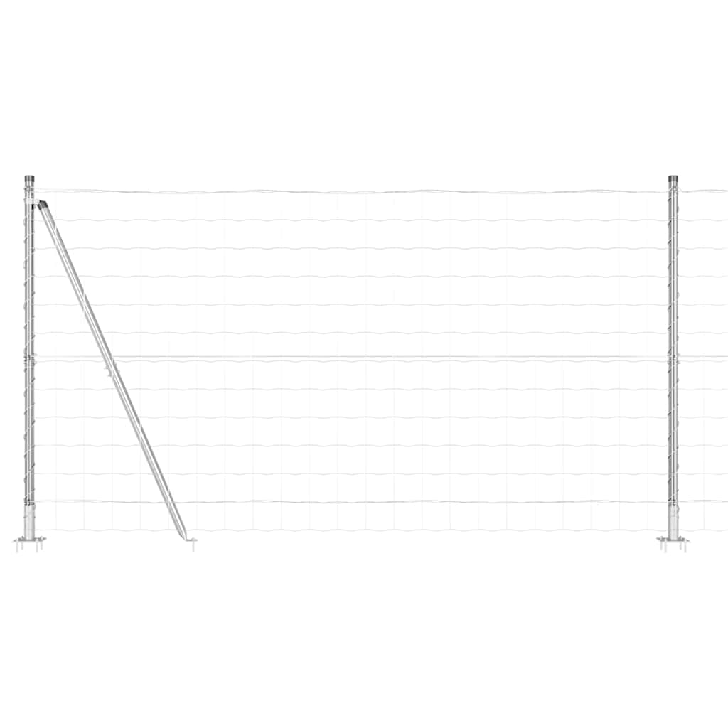 Fence with Posts Silver 1.2 x 10 m Steel