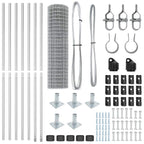 Fence with Posts Silver 1.2 x 10 m Steel