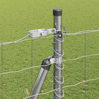 Fence with Post Silver 1.5 x 10 m Steel