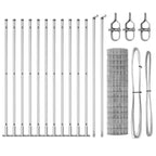 Fence with Post Silver 0.8 x 25 m Steel