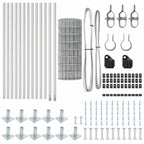 Fence with Posts Silver 0.4 x 25 m Steel