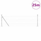 Fence with Posts Silver 0.4 x 25 m Steel