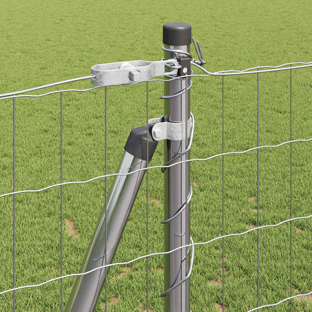 Fence with Post Silver 1.2 x 25 m Steel