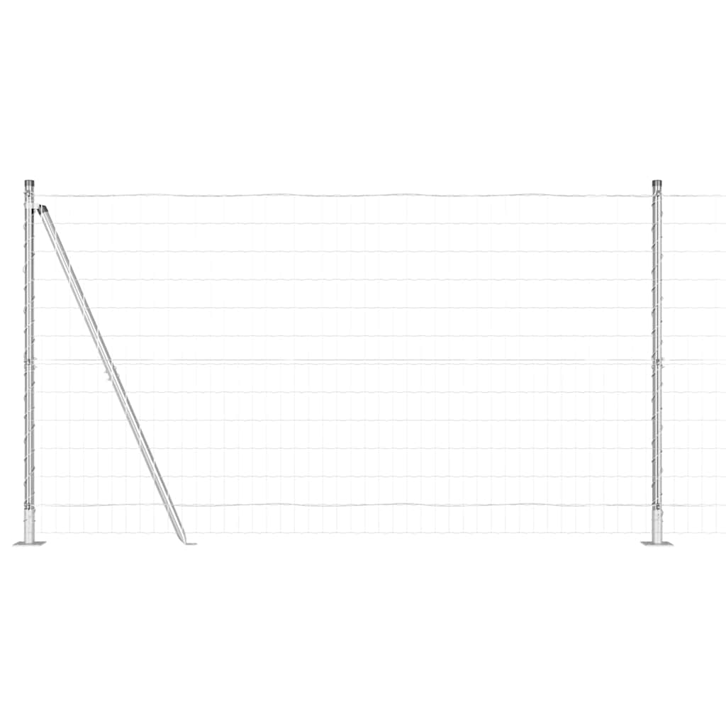 Fence with Post Silver 1.2 x 25 m Steel