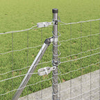 Fence with Post Silver 0.4 x 25 m Steel