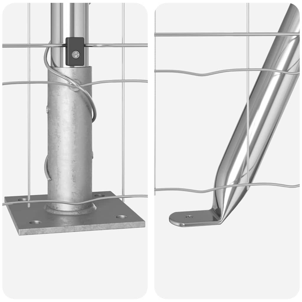 Fence with Posts Silver 0.6 x 25 m Steel