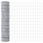 Fence with Post Silver 1.2 x 25 m Steel